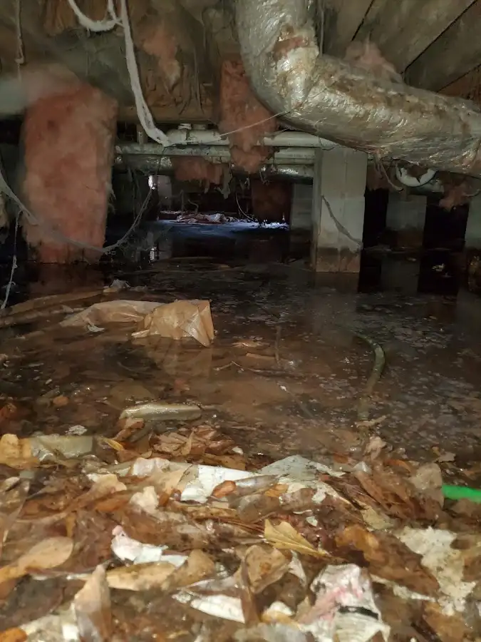 Crawl space flood assessment for Commercial Water Damage Restoration in Rockford